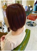 前下がりボブ×バイオレットピンク