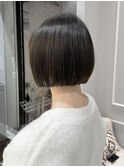 切りっぱなしボブ/切りっぱなしミニボブ×透け感カラー【銀座】