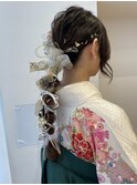 成人式ヘアアレンジ編みおろし