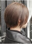 ダブルカラーミルクティーベージュカラーケアブリーチ韓国ボブ