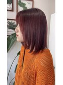 ブリーチなし＊レッドブラウン＊ピンクラベンダー