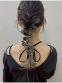 #デザインカラー　#編みおろしヘアアレンジ
