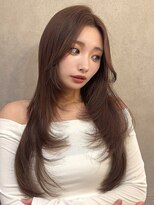 ルームバイシー 新宿(Loom. by Sea)&nbsp;〇ザクザクレイヤー×縮毛矯正[縮毛矯正/アプリコットオレンジ]