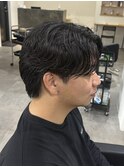 メンズカットパーマニュアンスパーマフェザーセンターパート