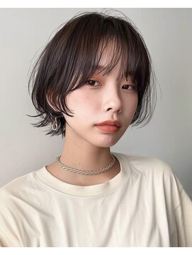 オンク 新宿(onk) 黒髪/グレーベージュ/レイヤーロング/前髪パーマ[新宿駅]