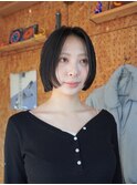 大人ボブ髪質改善ストレート前髪なしくびれショートボブ