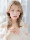 外国人風シャンパンベージュこなれくびれヘアc7越谷10代20代30代