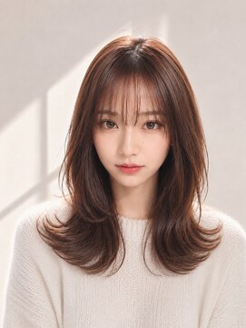 ウィーニード 栄(WENEED) 韓国レイヤー×艶ブラウンミディ｜透明感たっぷり大人韓国ヘア