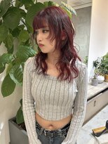 イル(ill)&nbsp;チェリーレッド ブリーチなし ダブルカラー ロング 大須