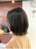 30代40代外ハネボブ/丸みボブ/毛先ワンカール/小顔ひし形ボブ