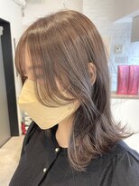 アンブル 新宿(amble) 韓国風顔まわりカット/くすみベージュ/くびれヘア【新宿】