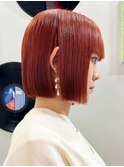 ダブルカラーミルクティーベージュカラーケアブリーチ韓国ボブ