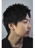 アップバングショート【黒髪短髪】