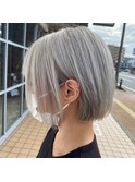 大人可愛い20代30代40代ショートボブシルキーベージュ
