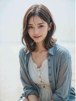 エル 横浜(eL)&nbsp;◎前髪パーマ レイヤーロング 黒髪 グレーベージュ 小顔