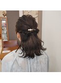 波ウェーブハーフアップ/ヘアセット/ヘアアレンジ/結婚式