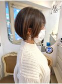 2025人気丸みショートボブハイライト埼京線赤羽