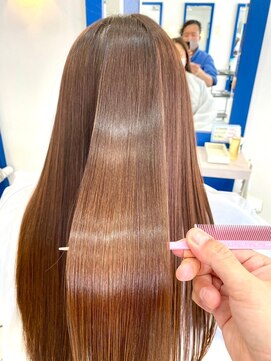 ミツボシ 本八幡(MITSUBOSHI) ワンレン/ネビージュ/小顔/黒髪/こなれストレート[本八幡]