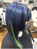 ブルーandメッシュエクステ