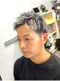 ツーブロホワイトメッシュ