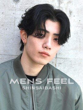 メンズフィール 心斎橋(MEN'S FEEL) フェザーパーマ 長めフェザー センターパート