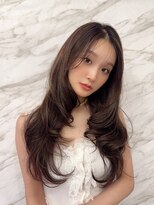 大人色っぽい中華美女ワンホンヘア×モカベージュ