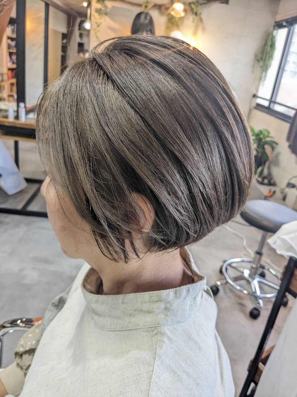 【次世代グレイカラー】脱白髪染カラー＋カット＋高濃度炭酸泉 根元染め-\550