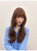 くびれフェイスレイヤーハッシュカットロングへア20代30代