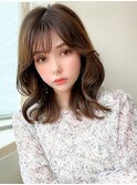 20代30代小顔ミディアムレイヤーカット/似合わせカット