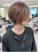 30代/40代/50代◎絶壁解消/白髪ぼかし/大人小顔ショート【荒砂】