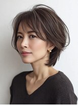 Heart's美人設計と白髪ぼかし専門店 青山表参道店 脱白髪染め/ショートヘア【ハーツ】&nbsp;白髪ぼかし脱白髪染め似合わせショートボブ40代50代60代
