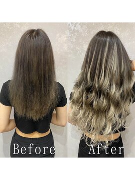 あるじゃんすー 渋谷店 アッシュベージュ#シールエクステ#グラデーションカラー#渋谷