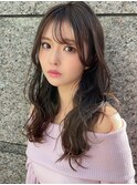 小顔に見える黒髪モテウェーブロング　PRIMA ange 中目黒