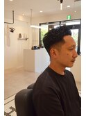 波巻きパーマ ツーブロック
