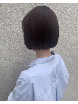 リア(Lia by KENJE) ブリーチなしレッドブラウン♪顔まわりカット　暖色カラー