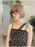 【美優】ミニボブ×ゴールドベージュ