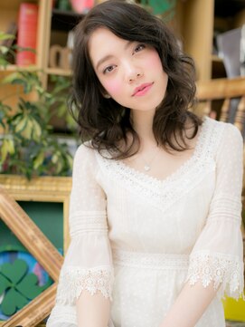 カバーヘア ブリス 戸田公園西口店(COVER HAIR bliss) くせ毛風黒髪斜めバングひし形シルエットc5戸田公園20代30代40代