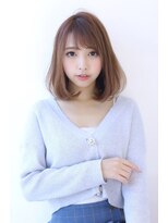 オーロ 緑地公園店(ORO)&nbsp;ローライトココアブラウン大人かわいいゆるふわシアーカラーボブ