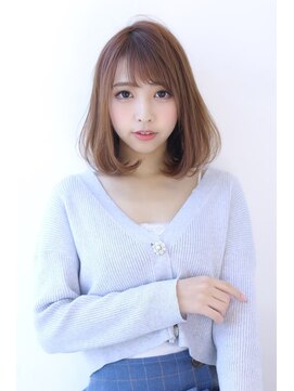 オーロ 緑地公園店(ORO) ローライトココアブラウン大人かわいいゆるふわシアーカラーボブ