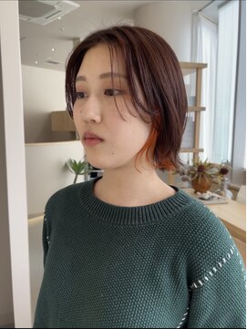 イノセントヘア(innocent.hair) オレンジイヤリングカラー