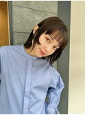 大人可愛い前髪/ミディアム/ウルフレイヤー/20代30代40代