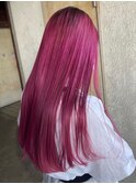 ハイトーンカラービビッドピンクチェリー暖色ロングイメチェン