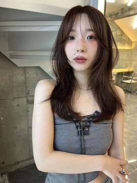 サイン 表参道(SIGN) 韓国ヘアーハッシュカットレイヤーカットグレージュブリーチ無し