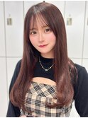 ショコラブラウン 髪質改善ストレート 内巻き 顔回りカット 美髪