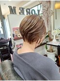 大人ハイライト/レイヤーボブ/お洒落ショート/簡単スタイリング