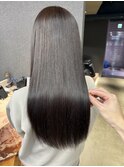 韓国 くびれロング レイヤー ワンホンヘア 小顔前髪