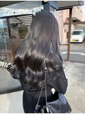 大人シアーベージュミニウルフボブミディアムレイヤー