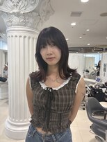 エアー 青山(AIR) レイヤーカット/ボルドーカラー