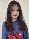 美髪レイヤーカット/顔まわりレイヤー/くびれミディアムレイヤー