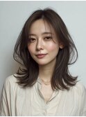  ミディアムレイヤー×白髪ぼかしカラー30代40代50代60代